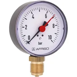 Afriso Manometer 0-6 bar, senkrecht 63563 Gehäuse 80mm Durchmesser, 1/2