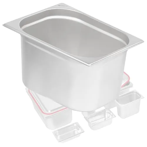 Mahlzeit GN Behälter 1/2 | Höhe 200 mm | Verschiedene Größen verfügbar | Edelstahl Gastronomiebehälter | Gastronorm Behälter, Gastronormbehälter, Wärmebehälter für Chafing Dishes
