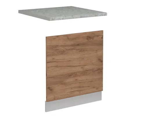 Vicco Frontblende R-Line, Goldkraft Eiche/Weiß, 60 cm AP Marmor - Sockelblende für Geschirrspüler, stylisches Design in Goldkraft Eiche, passt zu jedem Kücheneinrichtungsstil und macht Ihre Küche zum Hingucker.