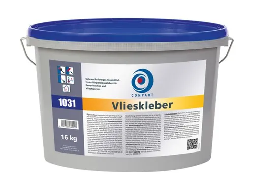 Conpart Vlieskleber 1031 - 16 kg - Lösemittelfreier Dispersionskleber für Vliestapeten, einfach zu verarbeiten und mit hervorragendem Deckvermögen. Ideal für verschiedene Untergründe im Innenbereich.