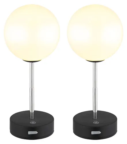 GLOBO LIGHTING LED Tischleuchte mit Touchdimmer, 2er Set, Schwarz