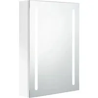 vidaXL LED-Spiegelschrank fürs Bad – Glänzend Weiß 50x13x70 cm