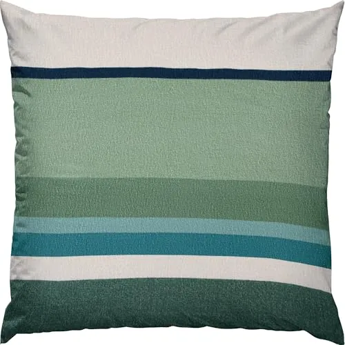 Erwin Müller Wendekissenbezug Feinbiber Streifen Petrol-grün Größe 80x80 cm