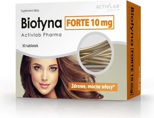 Activlab Pharma Biotyna FORTE 10 mg – Stärkung der Haare, Haut und Nägel, 30 Tabletten, Hohe Konzentration, 5000% Tagesbedarf