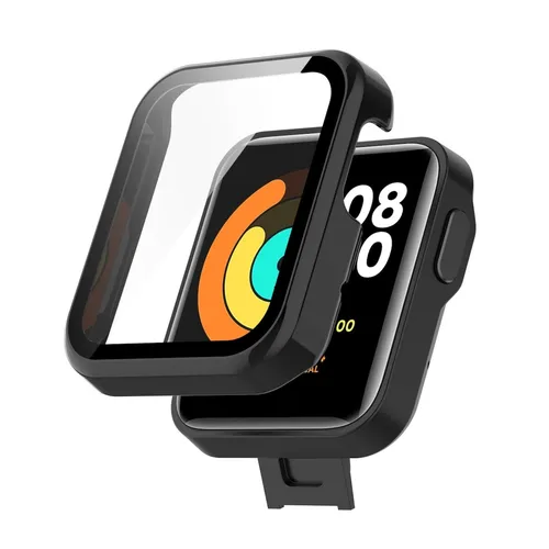 Für Xiaomi Mi Watch Lite Schutzhülle PC / gehärtetes Glas Schwarz Cover Schutz