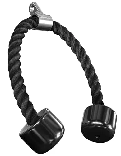 Hop-Sport Trizepsseil 72 cm – Nylon Trizepstau für Kabelzug & Pull Down – Fitness Zubehör mit rutschfesten Griffen – Kraftstation Seil für Bizeps & Trizeps Training