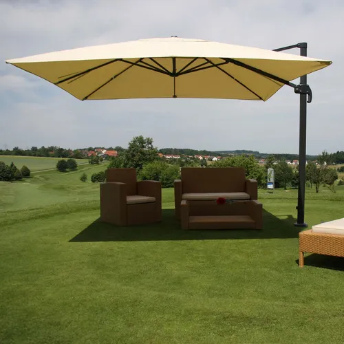 Luxus-Gastronomie Ampelschirm HWC 4,3m creme drehbar