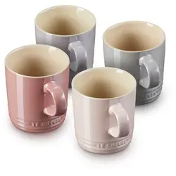 Le Creuset 4er-Set Becher aus Steinzeug, Metallics Rosé - Thermobehälter, 350 ml Fassungsvermögen pro Becher, ideal für Kaffee und Tee, mit 10 Jahren Garantie und in stilvollen Metallic-Farben.