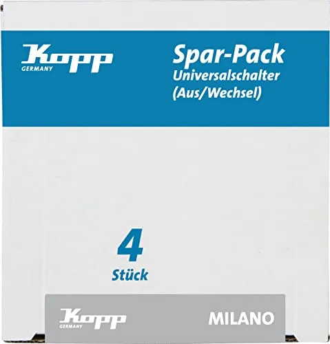 Kopp Spar-Pack: 4 Universalschalter (Aus-und Wechsel), Stahl,616620010