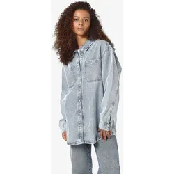 Noisy may Damen Jeansjacke Oversize - Modische Denim Übergangsjacke - Funktionsjacken - Bequeme Oversize Passform mit dropped Shoulder Design aus 100% Baumwolle für optimalen Tragekomfort und zeitlosen Style.