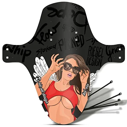 Riesel Design® 1x Mudguard - kol:OSS - XL MTB Schutzblech inkl. Kabelbinder/Stylischer MTB Schmutzfänger/Mountainbike Schutzblech als Spritzschutz für alle Radgrößen