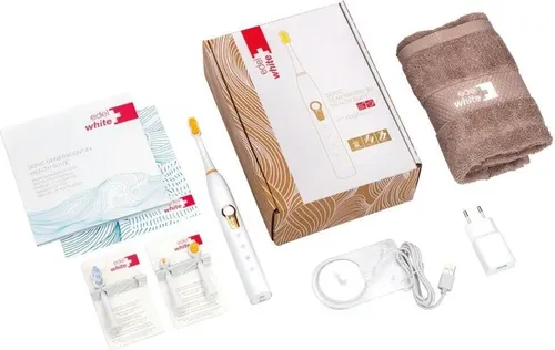 Edel+White Sonic Generation Winner 8 - Schallzahnbürste - Hautpflege: Die Edel+White Sonic Generation Winner 8 bietet sanfte, aber effektive Zahnreinigung mit pulsierenden Flüssigkeitsströmungen und verschiedenen Modi für individuelle Bedürfnisse.