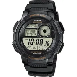 Casio AE-1000W-1AVDF Herrenuhr - Multifunktionale Digitaluhr in Grau - Digitaluhr für Herren mit Weltzeit, Alarm und Stoppuhr. Robustes Design, wasserfest bis 100m - ideal für Sport und Abenteuer.