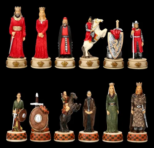 Schachfiguren Set - Engländer vs. Schotten | Strategiespiel Schach