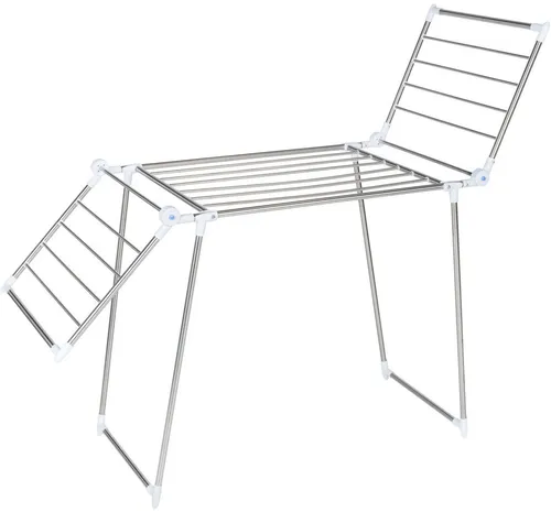 WENKO Wäscheständer Profi Plus silber - stabiler und platzsparender Wäscheständer für effizientes Trocknen von Wäsche