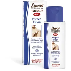Luvos Heilerde Med Körperlotion 200ml - Medizinische Pflege für sehr trockene, gereizte Haut mit pH-hautneutraler Heilerde-Formel, die intensiv feuchtigkeitsspendend wirkt und Juckreiz mindert. Zertifizierte Naturkosmetik, vegan und tierversuchsfrei.