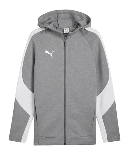 Puma teamEVOSTRIPE Kapuzenjacke Herren 2XL grau heather - Sportjacke für Herren mit dryCELL-Technologie, die Schweiß ableitet und für optimalen Komfort sorgt. Schmale Passform und praktische Reißverschlusstaschen machen sie perfekt für Sport und Freizeit.
