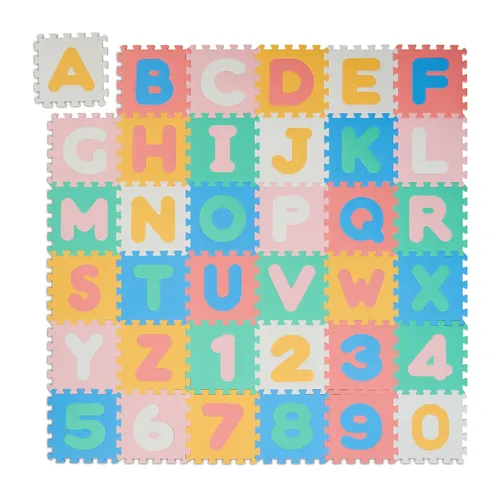 Bunte Puzzlematte für Kinder - Spielmatte Krabbelmatte - Spiel- & Puzzelmatten, aus weichem EVA Schaumstoff für sicheren Spielspaß, ideal für Krabbelkinder und fördert die Motorik.