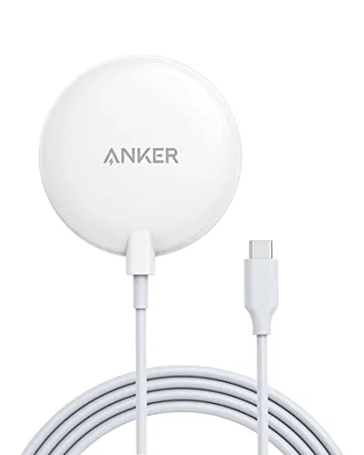 Anker 313 Magnetisches Kabelloses Ladepad, Wireless Charger + 150cm USB-C Kabel, Für iPhone 17/16/15/15 Pro/15 Pro Max/14/13/13 Mini/13 Pro/13 Pro Max/12 (Ohne Netzteil)