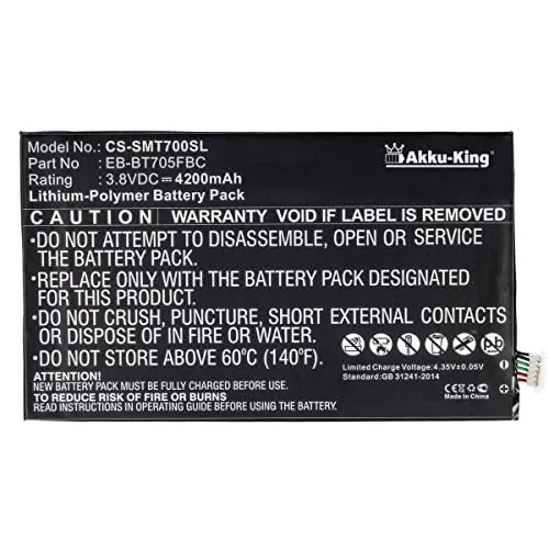 Akku-King Akku kompatibel mit Samsung EB-BT705FBE, EB-BT705FBC - Li-Polymer 4200mAh - für Galaxy Tab S 8.4