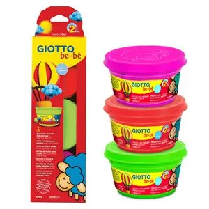 GIOTTO-Fila Knete F462502 be-bè, ab 2 Jahre, farbig sortiert, 3 Dosen je 100g