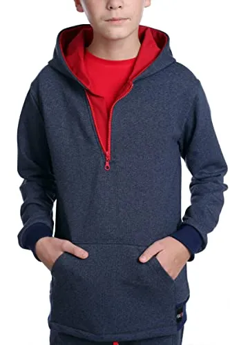 BEZLIT Jungen Pullover mit Kapuze meliert Blau 116