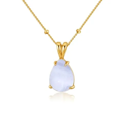 Brandlinger Halskette Damen Silber 925 mit Chalcedon Anhänger - Elegante Kette für Damen aus Silber 925 mit verstellbarer Länge von 45-50cm. Der lila oder grüne Chalcedon Anhänger verleiht einen besonderen Glanz und ist nickelfrei für höchsten Tragekomfort.