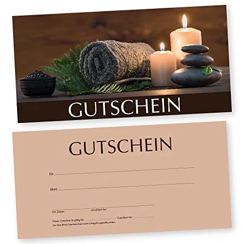 cosmeticPlus 50 Massage Gutscheinkarten - Geschenkgutschein für Wohlfühlzeit - Utensilien für Rückenmassage, 50 hochwertige Gutscheinkarten zur Umsatzsteigerung und Kundengewinnung, nachhaltig produziert und in ansprechendem Design.
