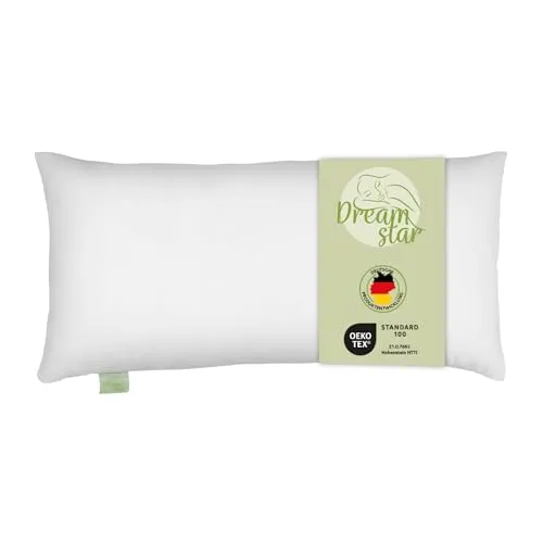 DREAMSTAR Eco Kopfkissen | Allergikerfreundlich & Öko-Tex Zertifiziert - Kissen mit daunenähnlicher Eco Faserfüllung für optimalen Nackenkomfort. Waschbar bis 40 Grad und schadstofffrei – ideal für Allergiker und umweltbewusste Nutzer.