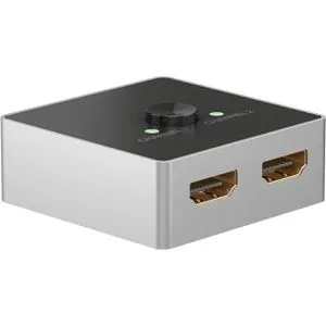 Goobay HDMI-Switch 2-Port Verteiler 58486, 4K UHD bei 60 Hz, 2 HDMI-Geräte an 1 Display, 2 in 1 out