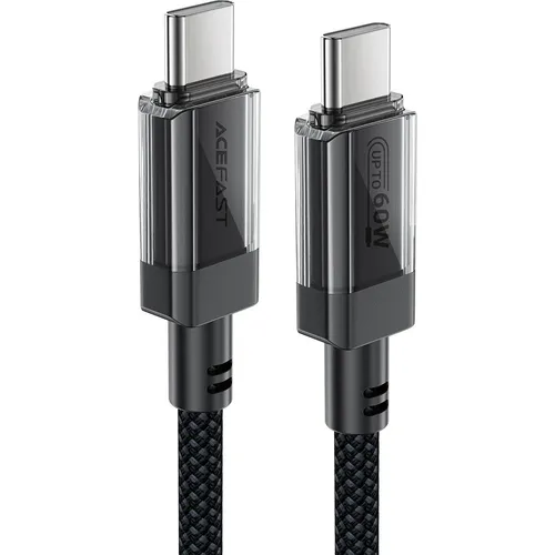 Acefast C12 USB-C / USB-C PD cable 60W 480Mb/with nylon braid - black (1.20 m, USB 3.2 Gen 2, 60 W) (C12-03)