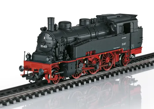 Märklin 39754 H0 Dampflok BR 75.4 DB Ep. III - H0 Dampflok der Baureihe 75.4, digital steuerbar mit DCC, Licht- und Soundfunktion. Ideal für Sammler und Modelleisenbahnfans.