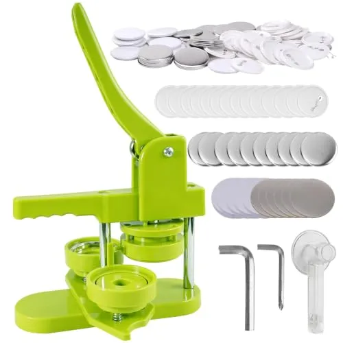 Button Badge Press Maschine 58 mm – DIY Set mit 100 Knopfteilen