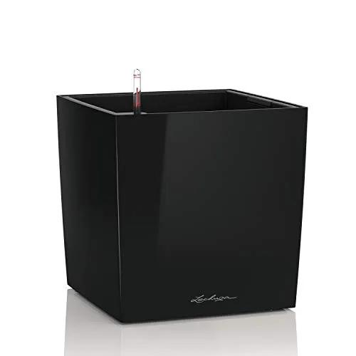LECHUZA CUBE Premium 40 schwarz hochglanz 16369 in schwarz von Lechuza