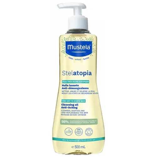 Mustela Stelatopia Atopic Skin Cleansing Oil 500 ml ist ein biologisches Sonnenb