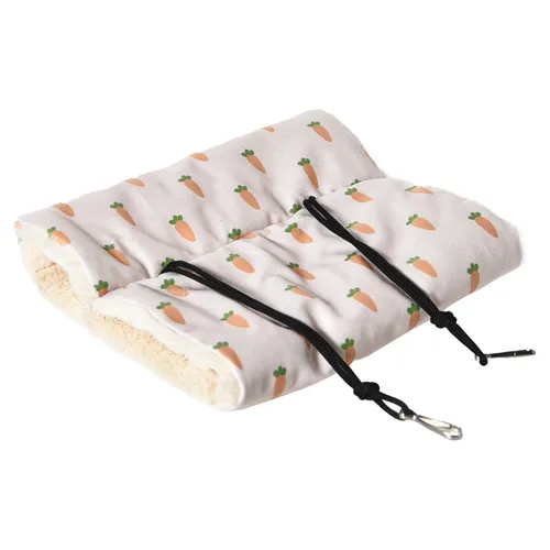 Duvo+ Hängendes Dreieck Carrot Plüsch 24,5x17x13 cm für Nagetiere weiß
