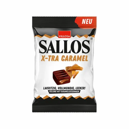 Villosa Sallos X-Tra Caramel Lakritzbonbons in schwarz von Villosa