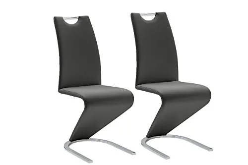 Robas Lund Esszimmerstühle 2er Set Schwingstuhl Schwarz, Esszimmerstuhl Stuhl Amado, 62.0 x 45.0 x 102.0 cm