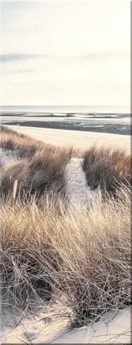artissimo Glasbild 30x80cm - Weg zum Meer - Hochformat Glasbild mit beeindruckendem Landschaftsmotiv, ideal für die Gestaltung von Wohnräumen und eine entspannende Atmosphäre.