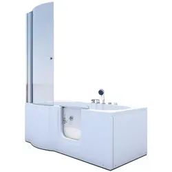 Seniorendusche und Wanne mit Whirlpool S12D-EH-WP-R-EC