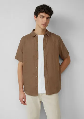 s.Oliver Kurzarmhemd Hemd Regular Fit: Leichtes Kurzarmhemd aus 100% Leinen braun XXL