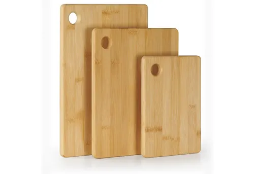 Blumtal Schneidebrett 3er Set mit Loch zum aufhängen, Bambus, (3 Schneidebretter)