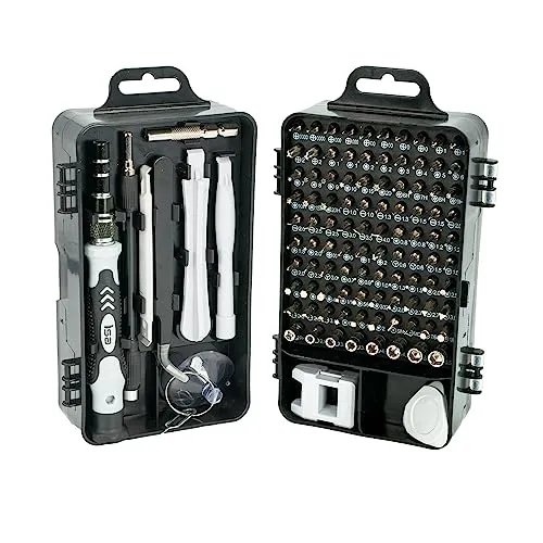 Intirilife 115-teiliges Set Präzision Werkzeug Schraubendreher Set - 16 x 10 x 5.5 cm - Feinmechanik Werkzeug Schraubenzieher Kit zur Reparatur von Smartphone Brille Laptop Tablet und vieles mehr