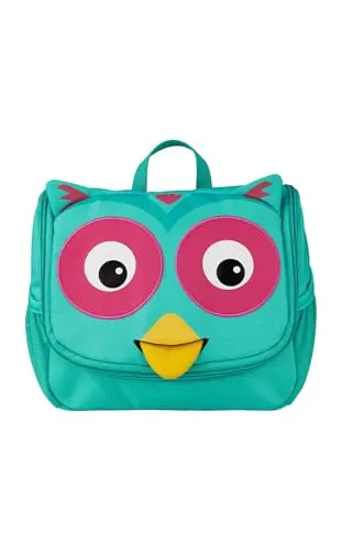 Affenzahn Kulturbeutel Kinder Kulturtasche - Kulturbeutel für Kinder mit vielen Fächern, abnehmbarem Klett-Spiegel und Halterung für Zahnbürste. Aus recycelten Materialien, wasserabweisend und leicht zu reinigen – ideal für Reisen!