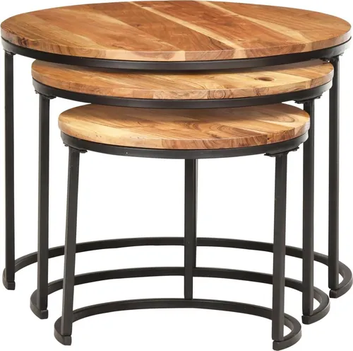 Produktbild vidaXL Satztische 3 Stk. Massivholz Akazie