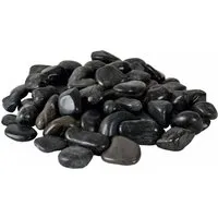 Intergarden Zierkies Dekosteine Schwarz Poliert 2,5 kg Kieselsteine Garten 2-3 cm Flusssteine Ziersteine Deko-Kies