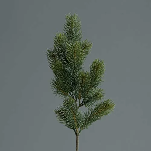 mucplants Künstlicher wunderschöner Edeltannenzweig Länge 50 cm Grün Künstlicher Zweig Kunstpflanzen Deko