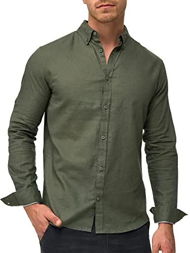 Indicode Herren Brayden Hemd gestreift mit Button-Down-Kragen - Herrenhemd im modernen Streifenlook, gefertigt aus hochwertigem Material für optimalen Tragekomfort. Ideal für lässige und formelle Anlässe.