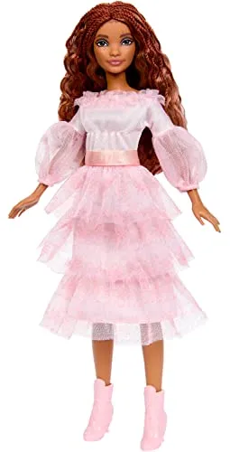 Mattel DISNEY Arielle, die Meerjungfrau - Festliche Arielle-Puppe mit pinkfarbenem Kleid und roten Haaren, beweglich mit 5 Gelenken und Frisierspaß, für Kinder ab 3 Jahren, HPD90