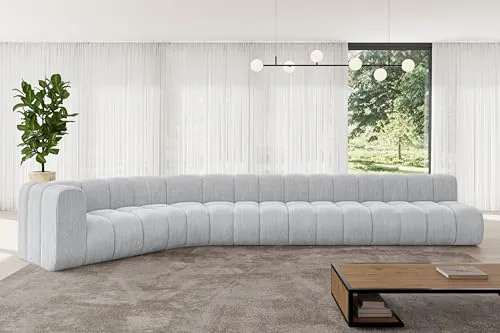 ALTDECOR Modulares Sofa Ecksofa in L-Form Corner modular Sofa Eckcouch Couch Wohnlandschaft Cauchsofa Bodensofa Polstersofa Karex-L3-490x194x70 cm Grau
